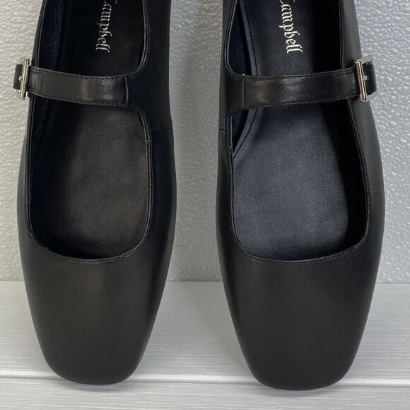 Jeffrey Campbell “Elsie” Leather Mary Jane Flats –Black - Picture 1 of 8